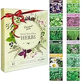 Grow Your Own Herbs Garden Kit - 12 Herb Seeds Variety Pack - Basil Seeds, Mint Seeds, Rosemary Seeds, Oregano Seeds, Parsley