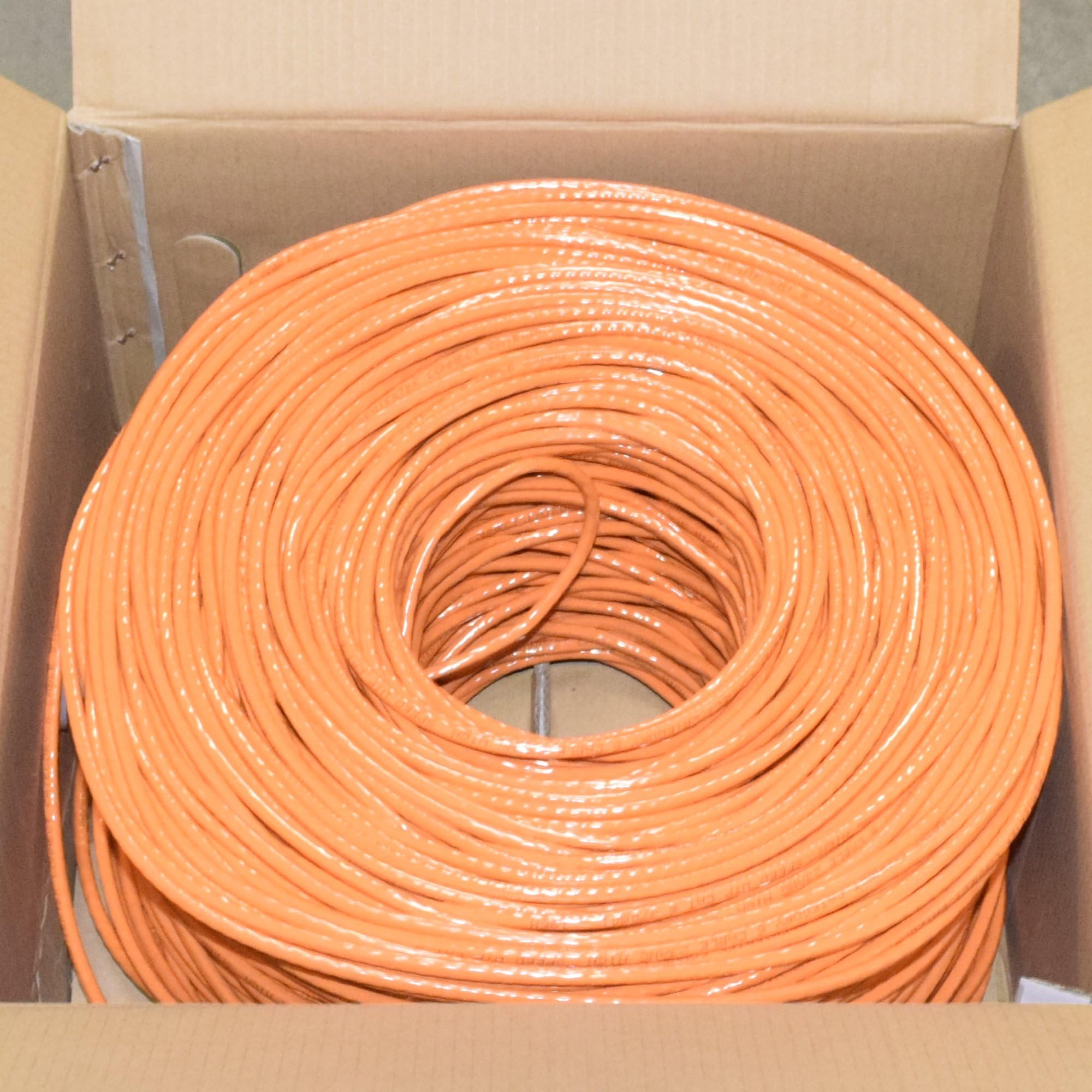 1000ft Cat6 23AWG Riser UTP Solid 4-Pairs Network Ethernet LAN Cable Bulk Orange (CAT6-CCA-1KFT-O)