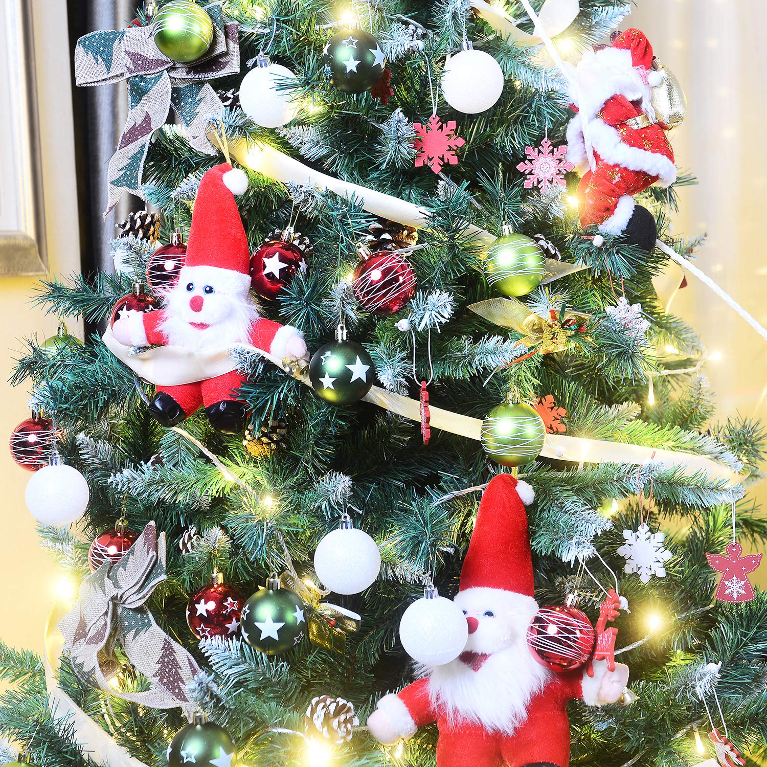 ChristmasExp 30ct 60mm/2.36” Christmas Ball Ornaments Shatterproof Painting & Glitering Christmas Decorations Tree Balls Holiday Xmas Party Decoration Tree Ornaments (Green, 30Pack)