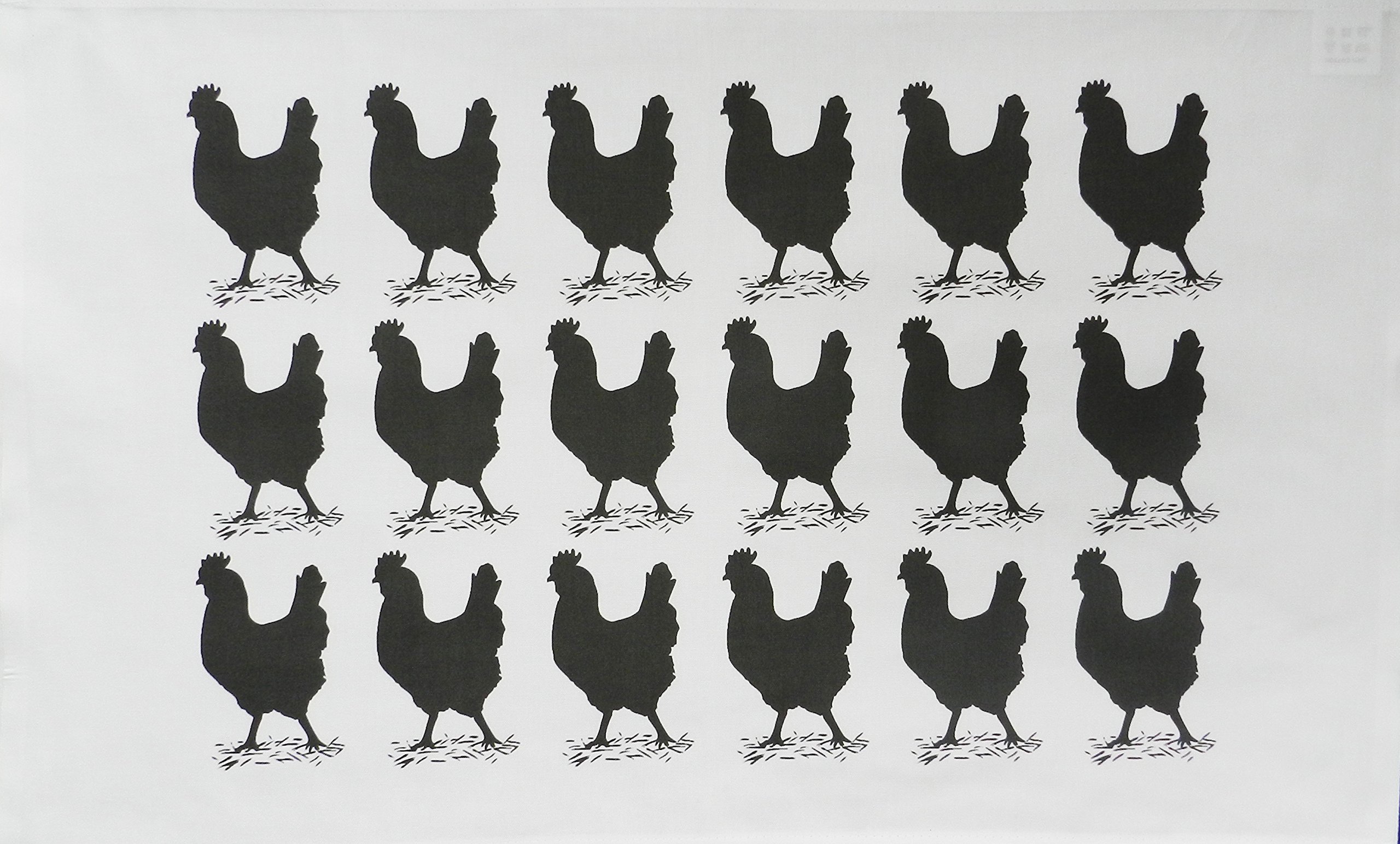 Half a Donkey The Chicken Silhouettes Large Cotton Tea Towel