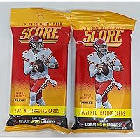 Pair 2021 Score NFL Football 40-Card Jumbo Fat Value Packs (80 Cards Total)