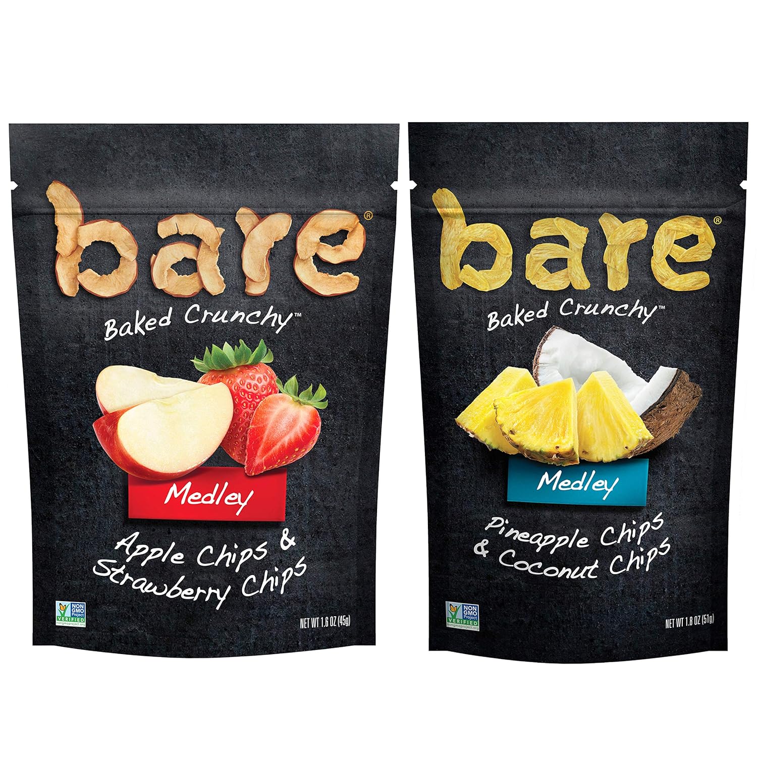 Bare Medleys, Variety Pack - Apple & Strawberry; Pineapple & Coconut (6Count)