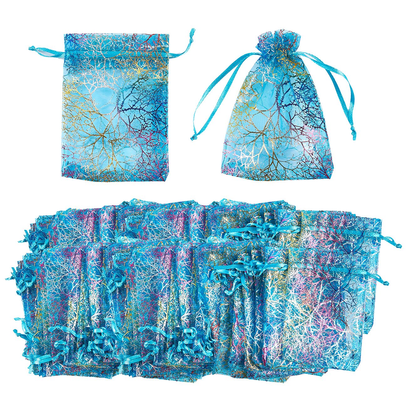 Juvale 120 Pack Organza Gift Bags Mesh Favor Bags