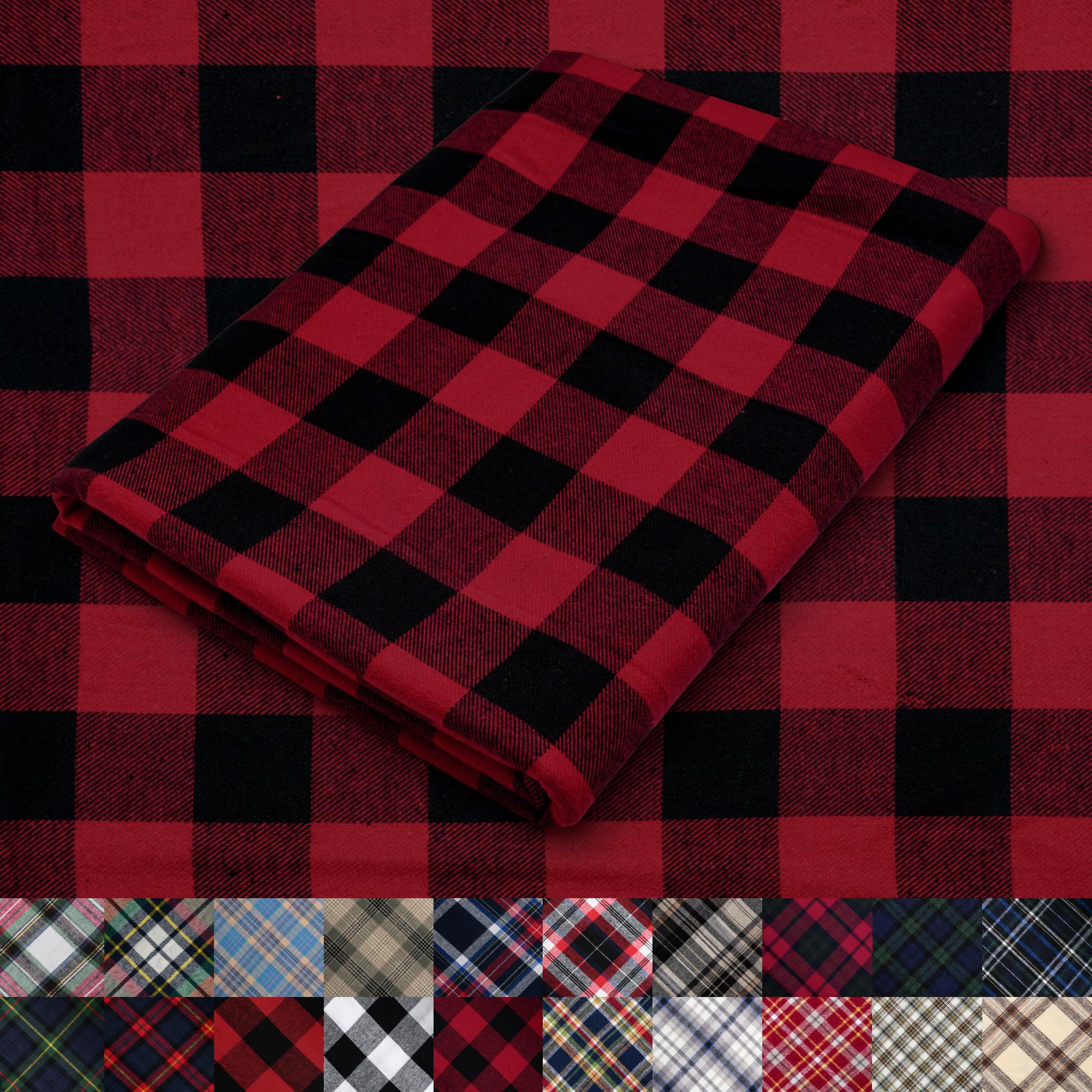Pico Textiles 15 Yards Bolt Red and Black Buffalo