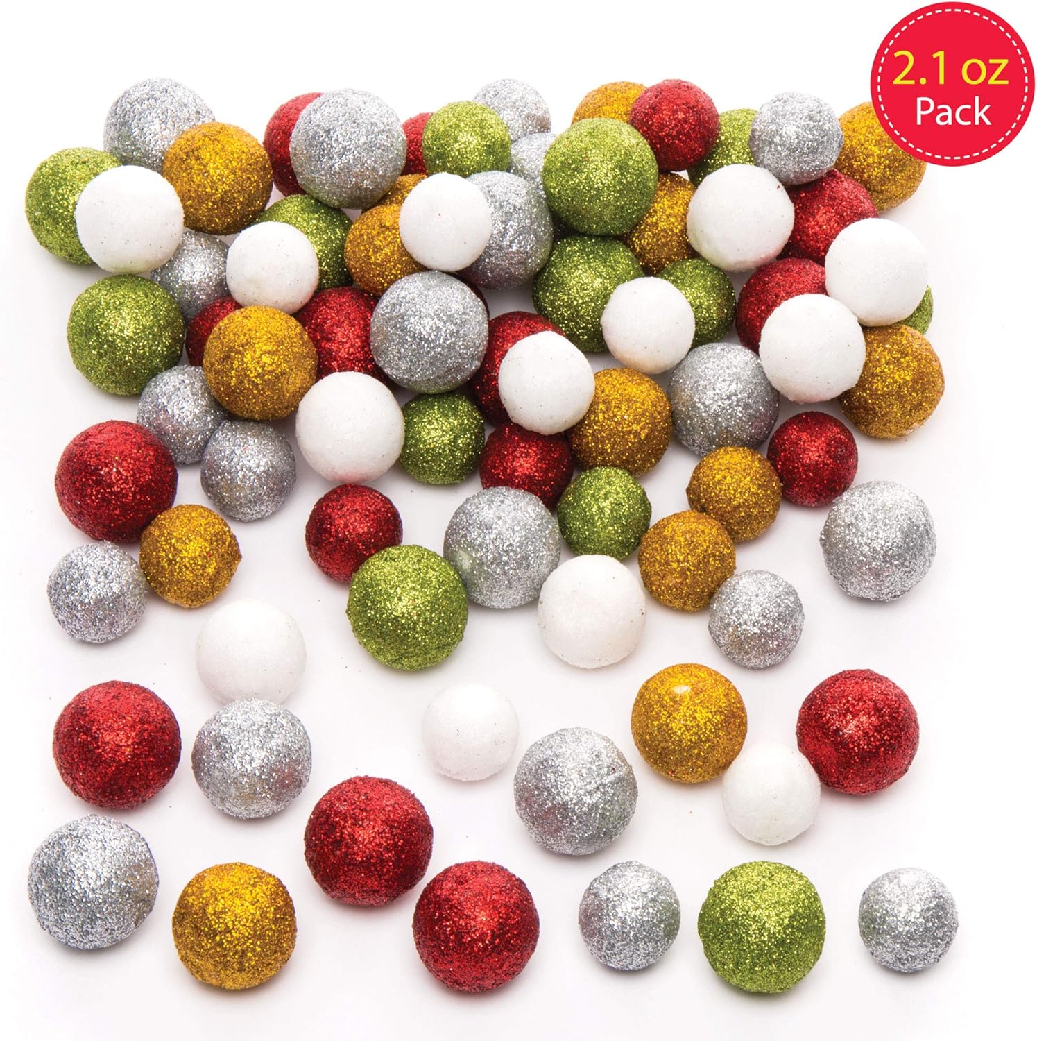 Red Decorative Foam Vase Filler Mini Glitter Balls Crafts Decor