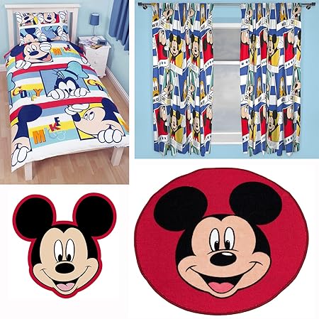 Mickey Mouse Single Duvet Bedding Set 66 X72 Curtains Rug