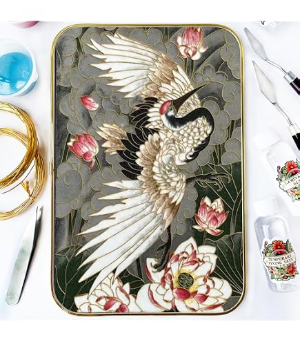 Magicaldiy Kit Peinture Émail Cloisonné Filigrane Pivoine Bleue - DIY 17,8 Cm DIY émail Filigrane