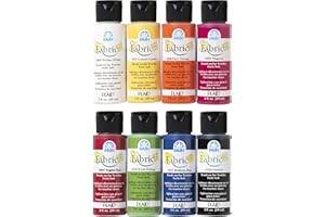 FolkArt Brush on Fabric Acrylic Paint Beginner Set (2-Ounce),