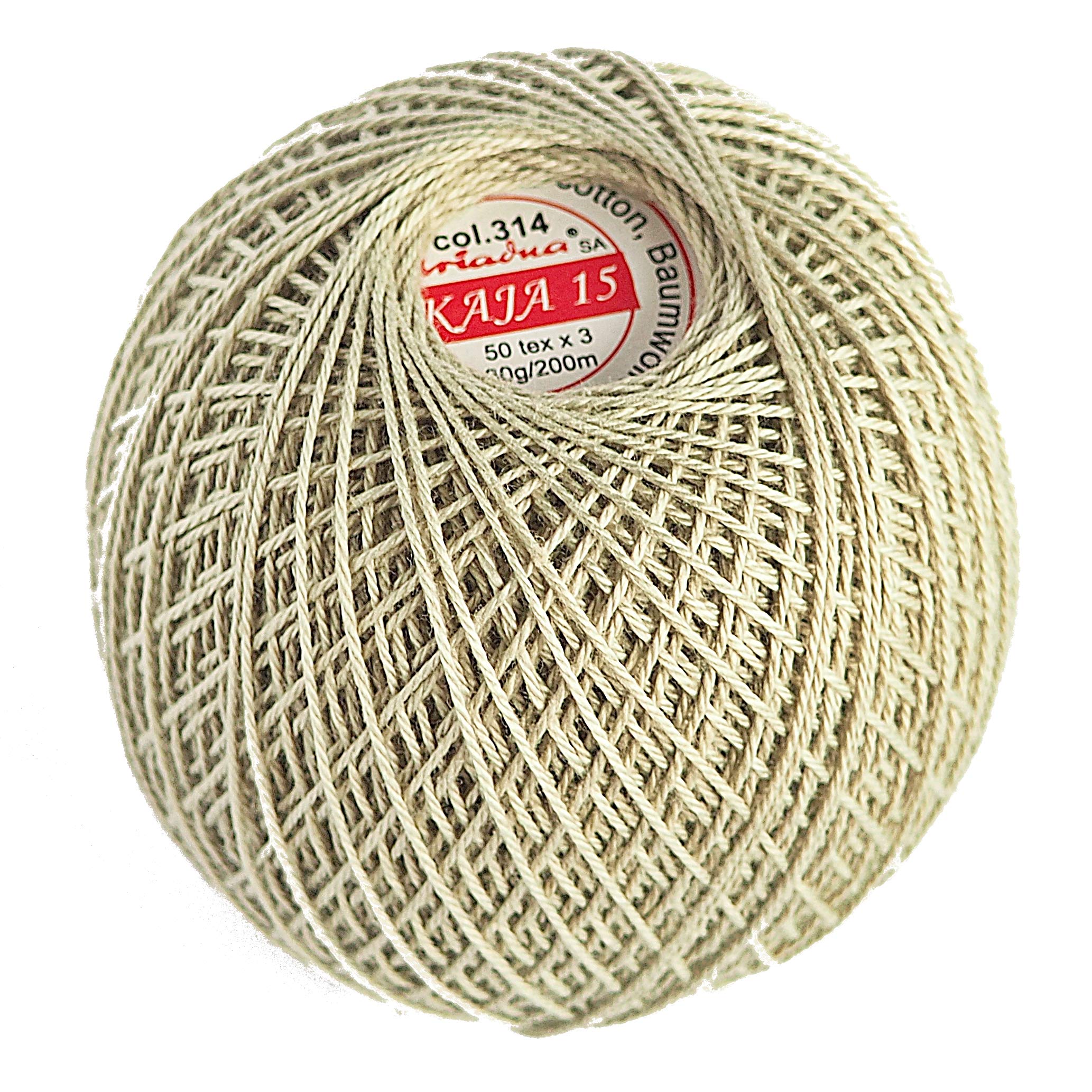 Cotton Crochet Yarn Double Mercerized Thread 220yd/200m Ball 1.05oz/30g Knitting Tatting Emroidery Size 15 Sage (314)