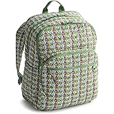 Vera Bradley Women's Premium Cotton Large Bancroft Backpack, Ribbon Plaid, One Size