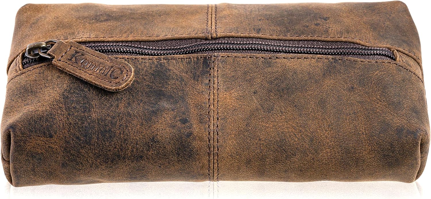 KomalC Leather Zip-Lock Cosmetic Makeup Pouch Bag PencilcaseSALE