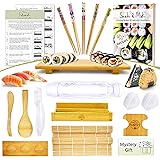 Sushi Making Kit - Make Every Type of Sushi with Rolling Mats, Maki, Onigiri, Nigiri Molds aswell as an Center Sushi Plate fo