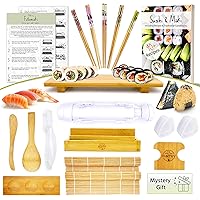 Sushi Making Kit - Make Every Type of Sushi with Rolling Mats, Maki, Onigiri, Nigiri Molds aswell as an Center Sushi…