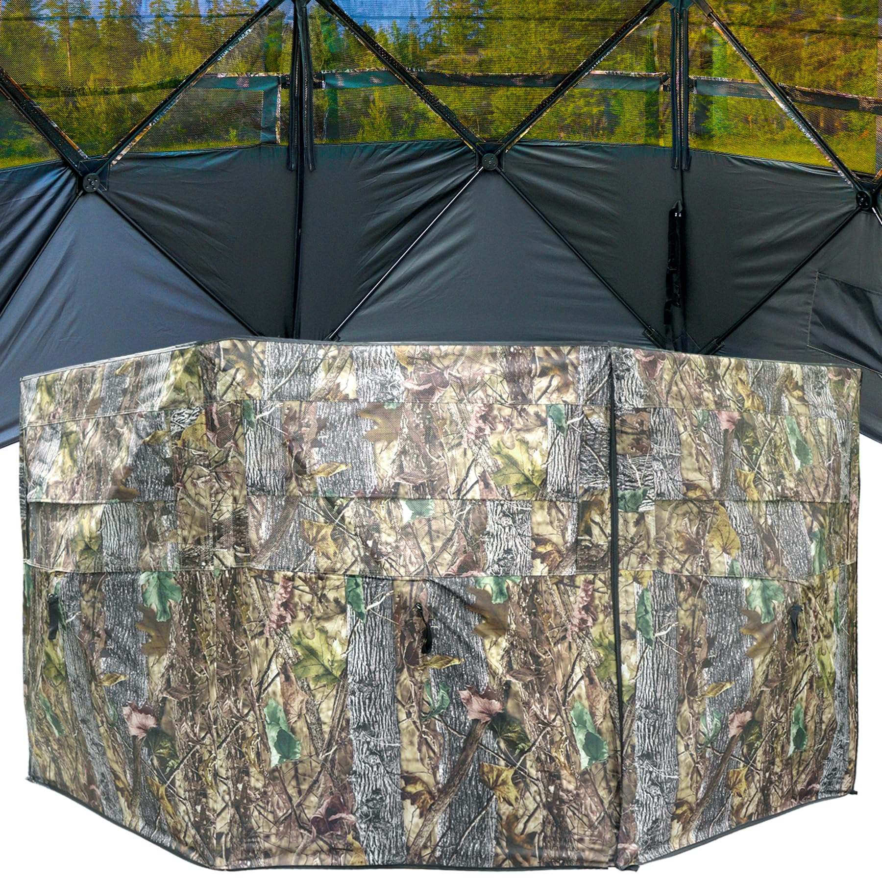 Photo 1 of (used) WTVIDAS Hunting Blind for Turkey, 3-Panel See Through Ground Blind Portable & Silent Pop-Up Hunting Ground Blinds for Deer & Turkey Hunting