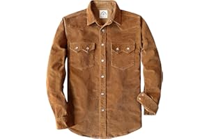 Dubinik® 10 oz Ultra Heavyweight Corduroy Pearl Snap Shirt Men Western Vintage Jacket Long Sleeve Casual Cotton 2 Pockets