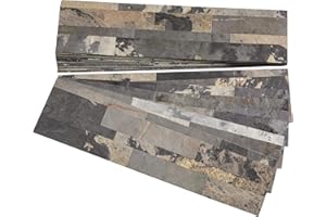 Aspect Peel and Stick Stone Overlay Kitchen Backsplash - Medley Slate (Approx. 15 sq ft Kit) - Easy DIY Tile Backsplash