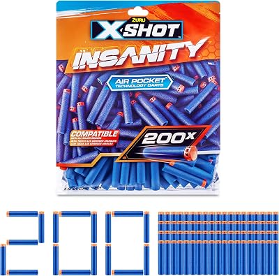 XSHOT Insanity 200 Dart Refill Pack ZURU Air Pocket Tech Compatible Blaster Toys