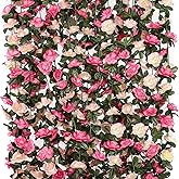 KHOYIME 9 Pack 72 FT Artificial Flower Garland, Fake Pink Roses Vines Silk Flowers Faux Plastic Outdoor Hanging Floral Ivy Garland Decorations for Wedding Arch Bedroom Home Wall Backdrop Room Decor