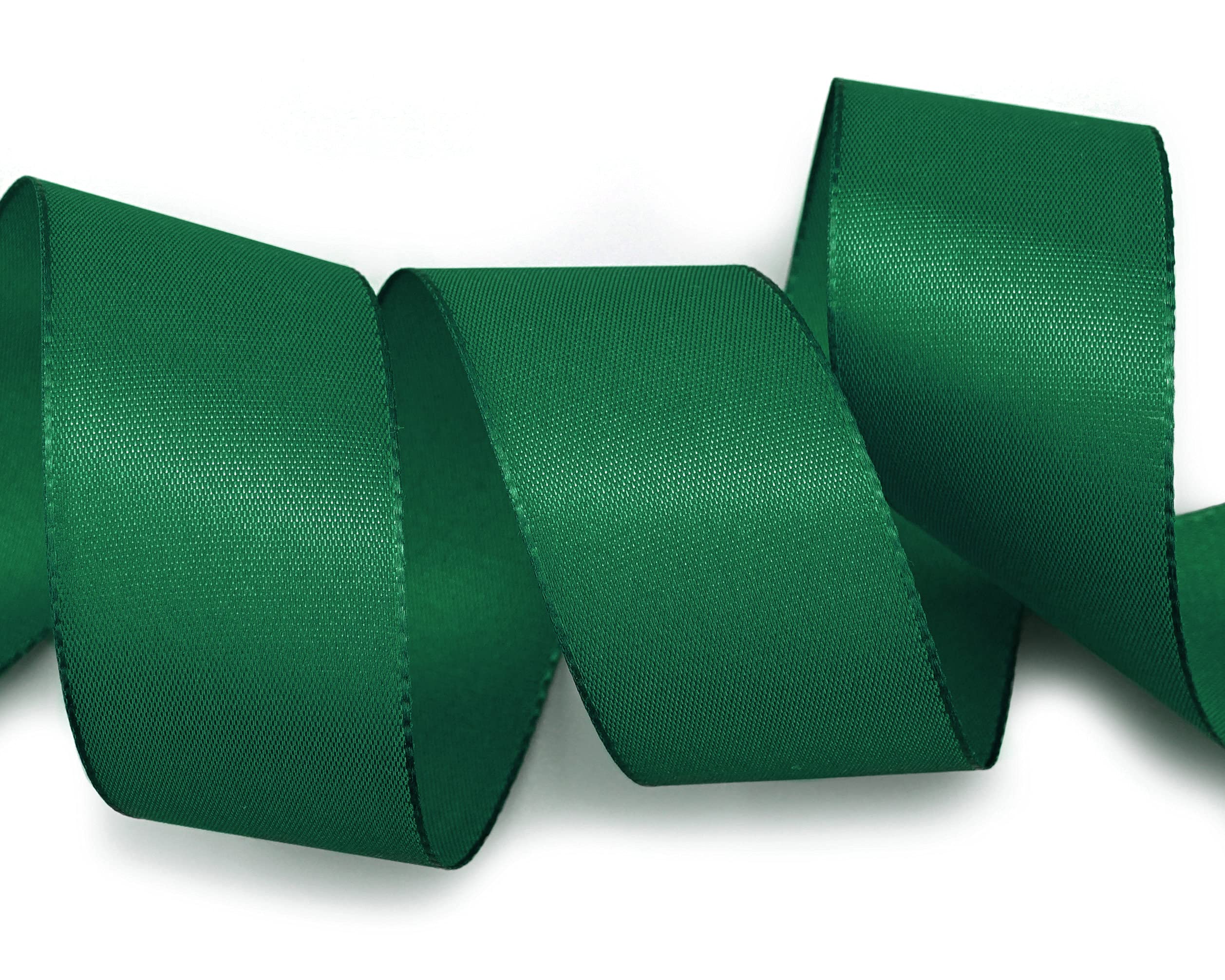 finemark 50 m x 40 mm Dark Green Decorative Ribbon Gift Ribbon Fabric Ribbon Table Decoration Wedding Easter Ribbon Visco Taffeta Card Making Crafts