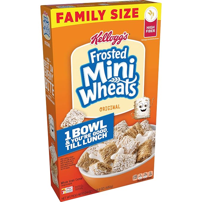 Kellogg's frosted Mini-wheats cereal - bite size whole grain Wheat (038000318344)