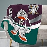 Sleep Squad Anaheim Ducks Wild Wing Throwback 60 x 80 Raschel Plush Blanket an NHL Mascot Super-Soft Throw