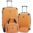 Travelers Club Midtown Hardside Luggage Travel, Butterscotch, 4-Piece Set