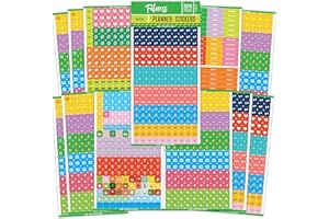 Mirida Planner Stickers - Fitness Pack of 2076 Mini Icons for Workout, Healthy Diet, Gym Exercise, and Habits - for Calendar and Journal