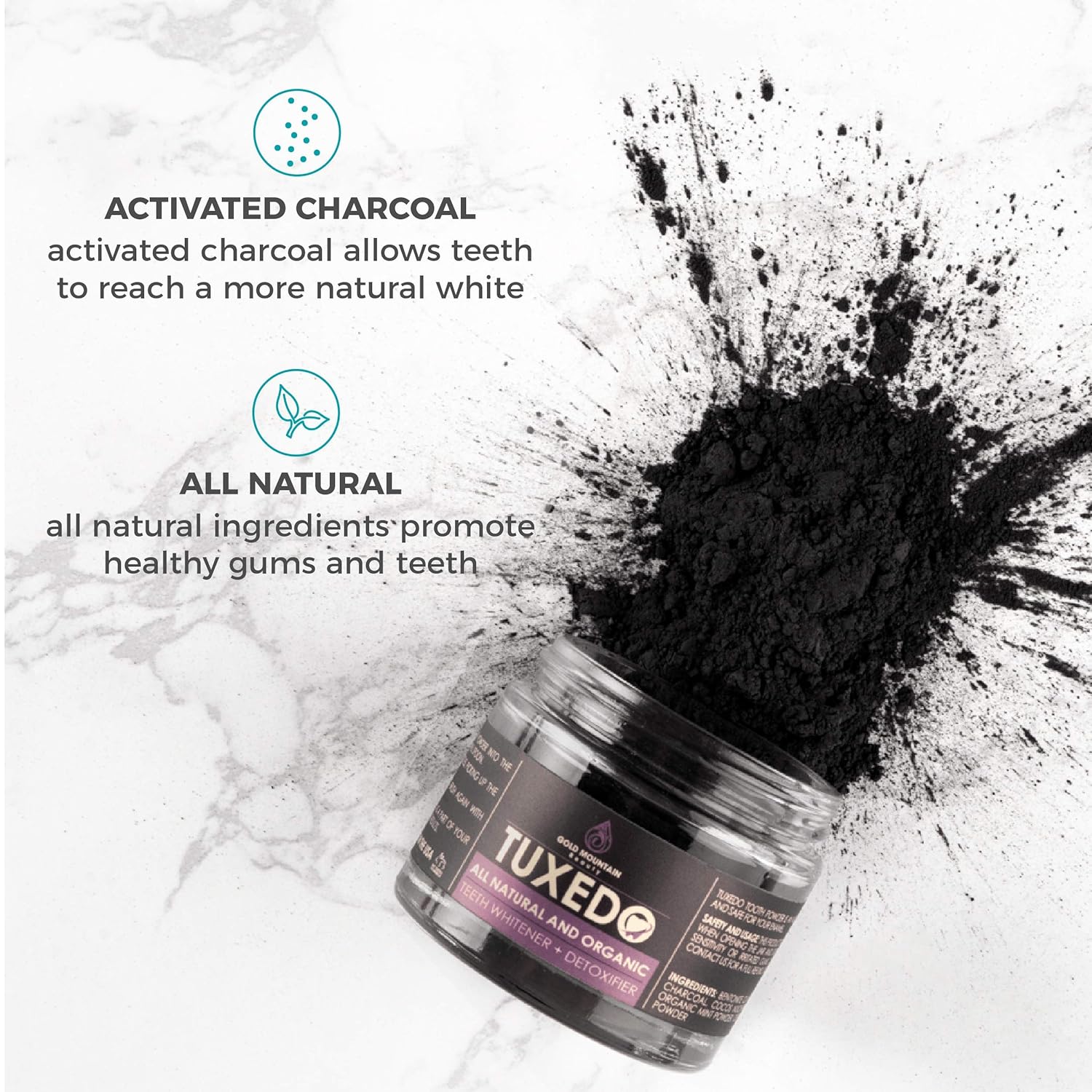 Rocky Mountain Radar All Natural Charcoal Teeth Whitening Powder