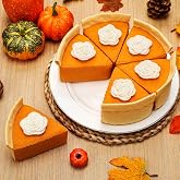 Hahafelt Fall Thanksgiving Felt Pumpkin Pie Decoration Tabletop Decor | Faux Pumpkin Pie Slice Decor, Fall Mantel Table Centerpieces, Home Autumn Table Display Harvest Play Holiday Festive Gift
