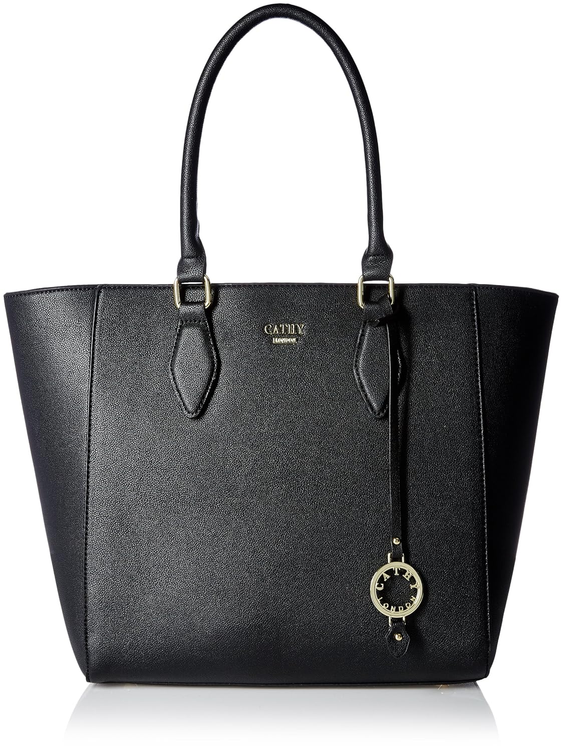 cathy london women's handbag, material- synthethic leather, colour- black