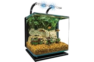 Marineland Contour 3 Aquarium Kit 3 Gallons, Rounded Glass Corners, Includes LED Lighting