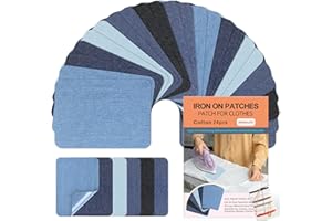 Lot de 24 écussons thermocollants pour jeans, jeans en coton denim, kit de tissu, genoux de jeans, pantalons, vêtements, 7,6 