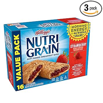 Nutri-Grain Soft Baked Breakfast Bars, Strawberry [Made with Whole Grain]