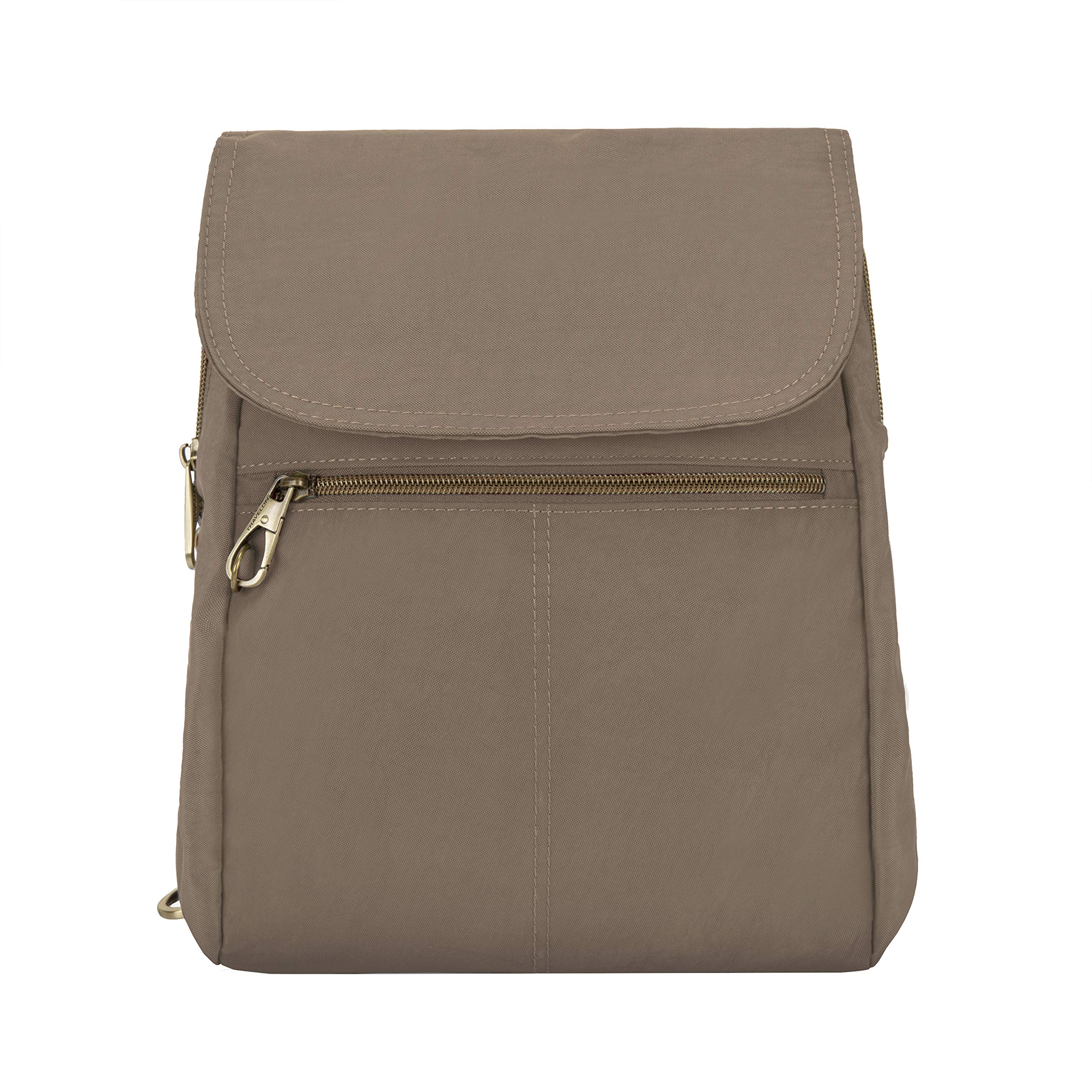 Travelon Luggage Anti-Theft Signature Slim Backpack, Sable, One Size