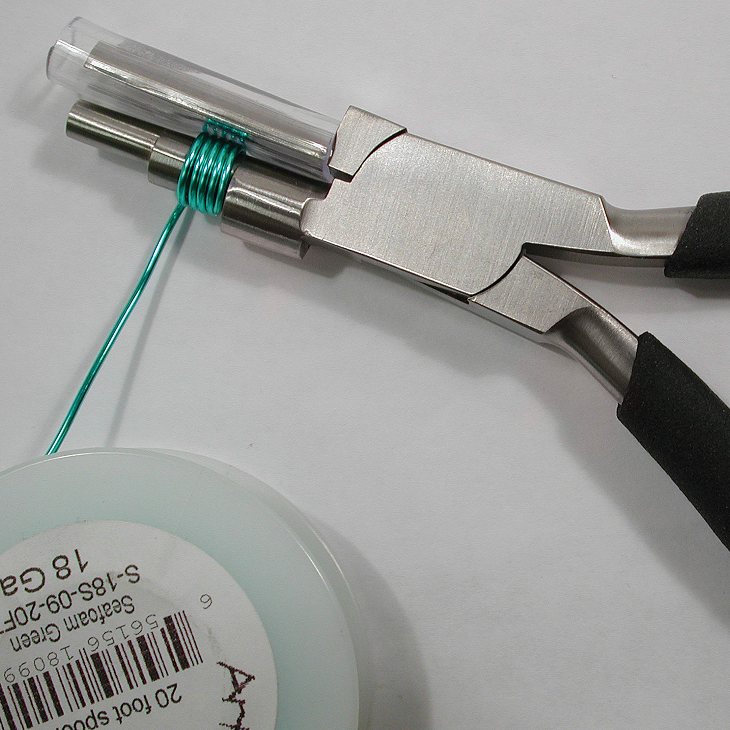 The Beadsmith Little Wrapper Pliers – Multi-Step Wrapping Tool – 5, 7 & 10mm barrels - 6 Inches Long, 1.25” Stainless Steel Jaws, Cushioned Grips – Use to Shape Rings and Make Consistent Sized Loops …