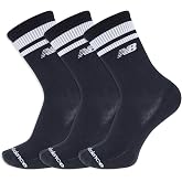 New Balance Unisex Adult Performance Mid Calf Running Socks, 3 Pairs | Men's and Women's, Arch Support, Breathable Knit-in Vents, Moisture Wicking, Targeted Cushion, Odor Resistant, Repreve