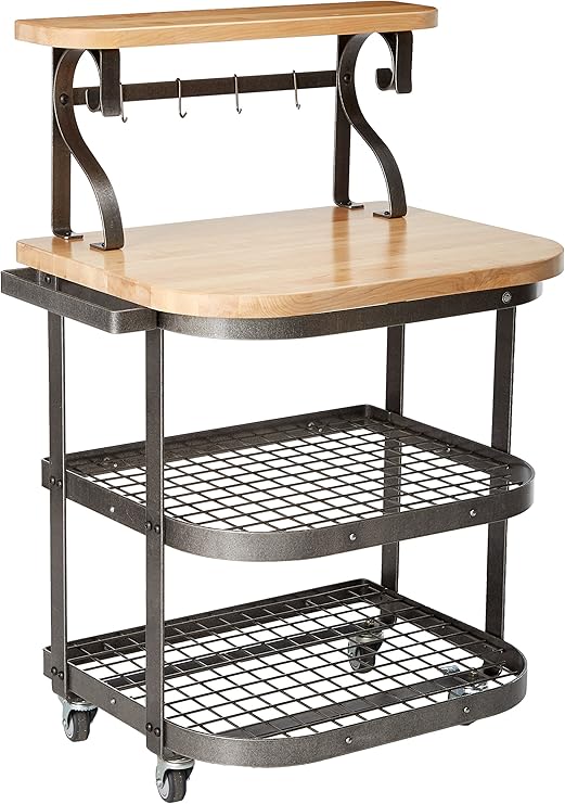 Amazon Com Enclume Baker S Cart With Ash Butcher Block Hammered