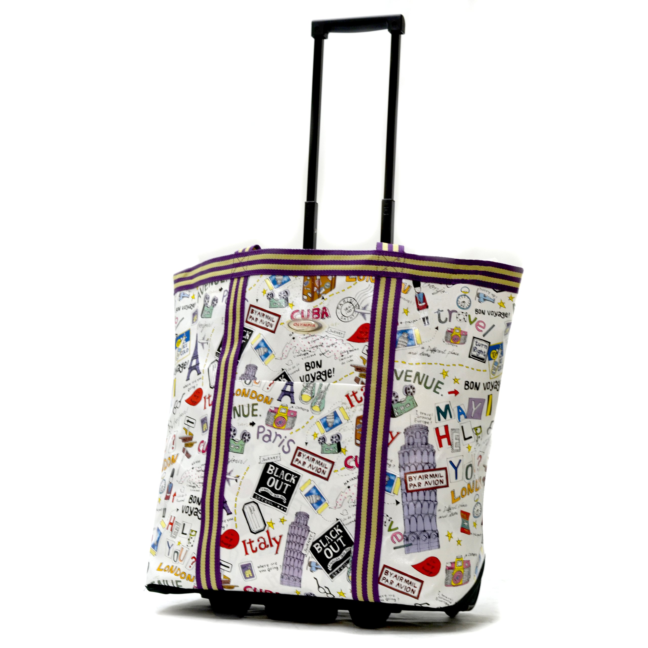 Olympia U.S.A. Luggage Cosmopolitan Rolling Shopper Tote, City, One Size