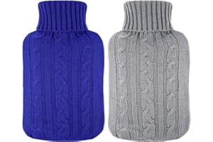 Hot Water Bottle Cover,2 Pieces Soft Cover Only Knitted Hot Water Bottle Sweater for Hot Compress and Cold Therapy, Ideal for