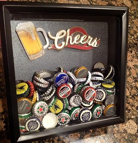 Amazon Com 8x8 Beer Bottle Cap Holder Shadow Box Cheers For