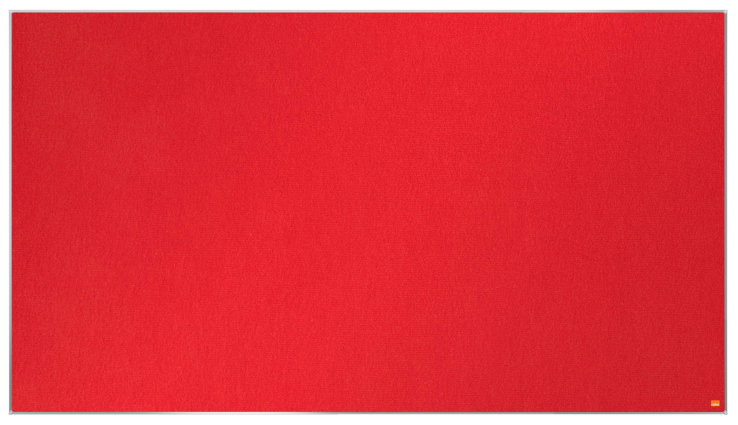 Nobo Widescreen Felt Noticeboard, 1550 x 870 mm, Slim Trim Frame, InvisaMount Mounting System, Impression Pro, Red, 1915422