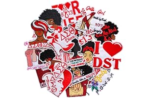 Jongdari 18pcs Delta Sigma Sorority Theta Iron on Patches Paraphernalia, Cute Embroidered Trucker Hat Patch Sew on Repair Applique for Bags Jackets Clothes