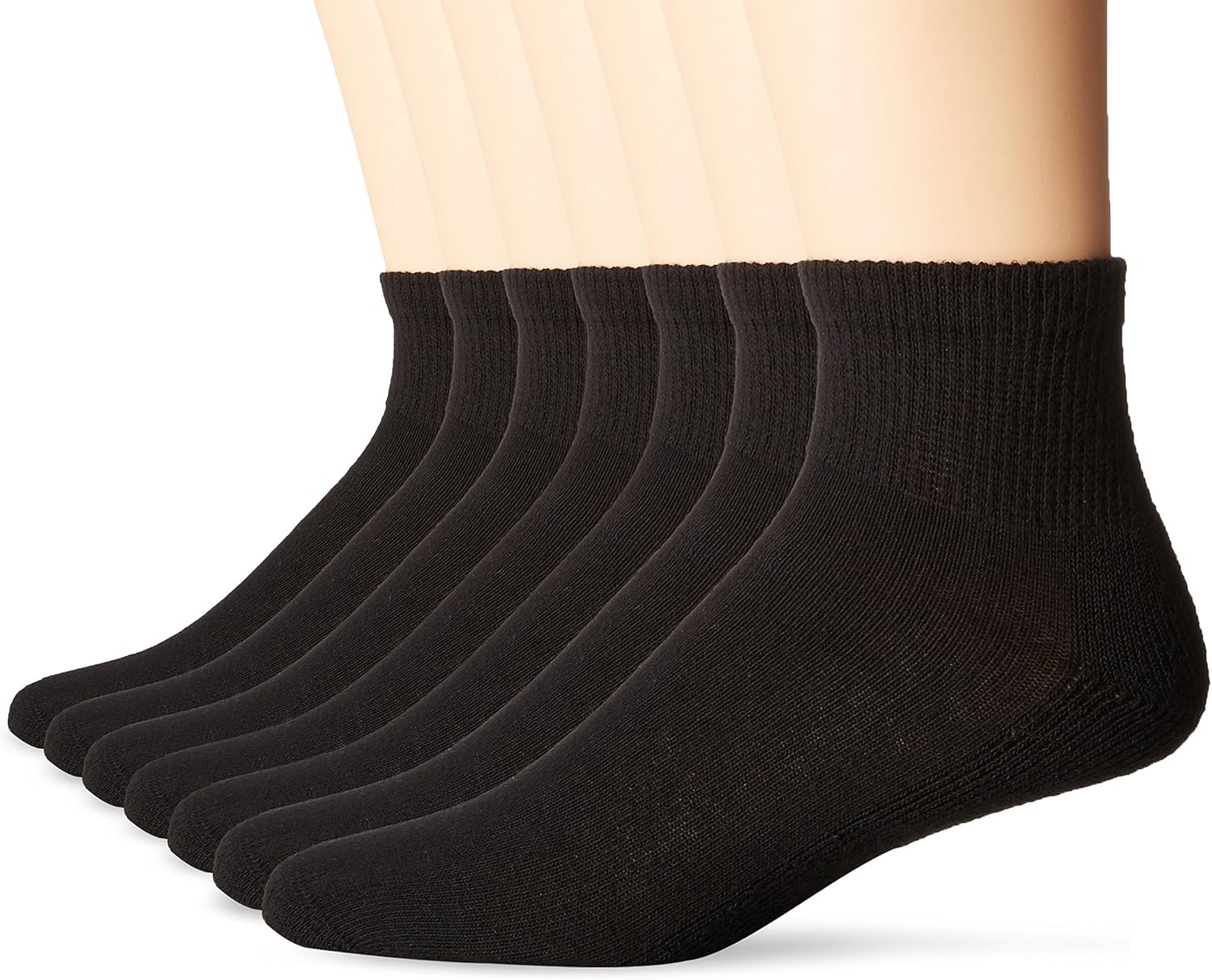 No Nonsense Men's Cushioned Ankle Socks (6 Pack) Made in USA, Black, Sock Size1013/Shoe Size