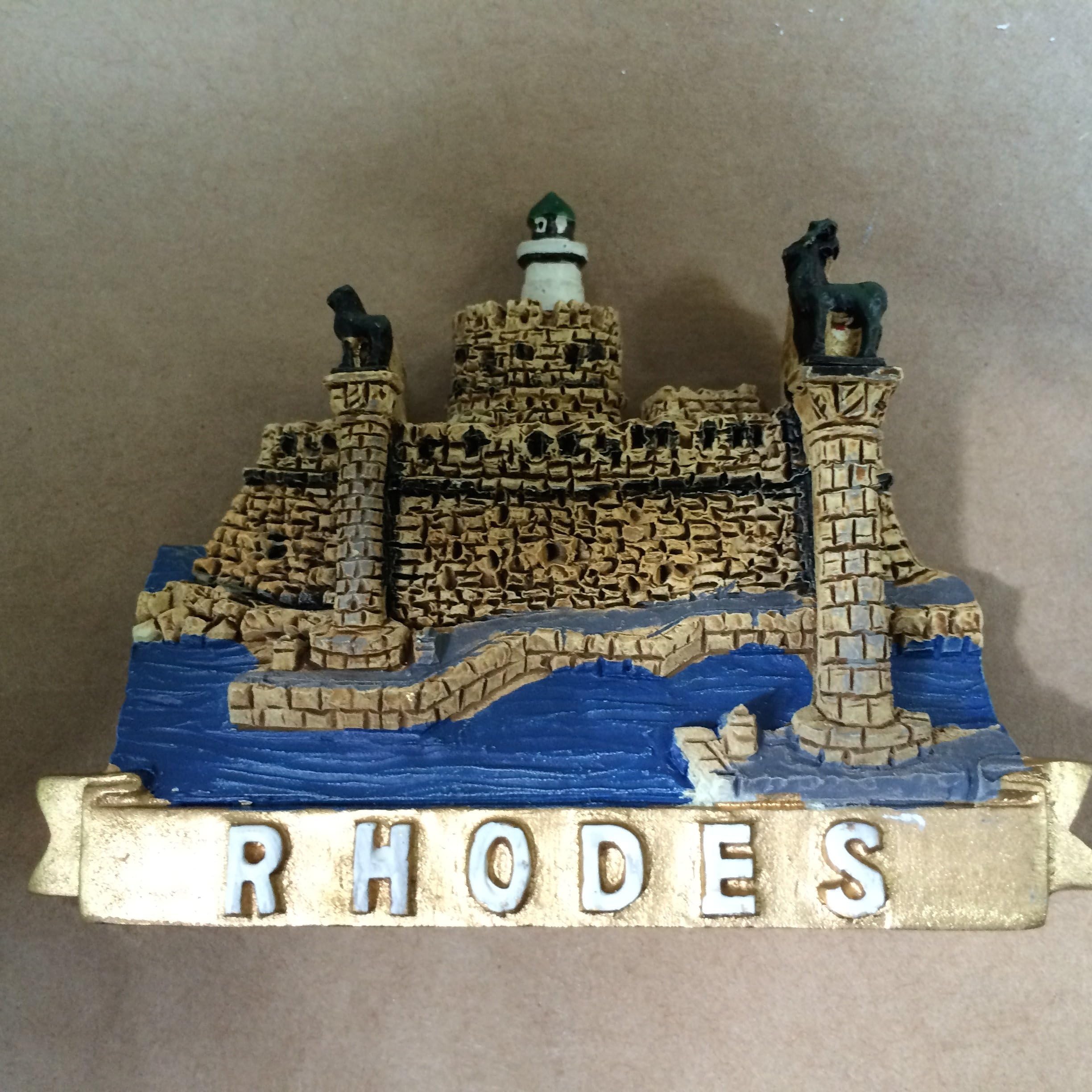 Greece Rhodes Harbor 3D Poly Resin Fridge Magnet