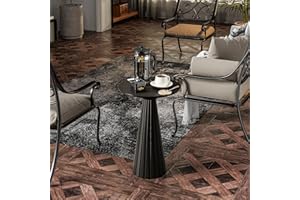 COZAYH Pedestal Small Drink Table Round Martini Table Wood Plant Stand End Table for Small Space Living Room, Bedroom, Black