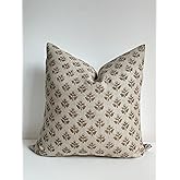 Canyon Theory Studio Hand Block Print Pure Linen 20x20 Inch Throw Pillow Cover: Indoor Outdoor Handmade Vintage Cushion Cover