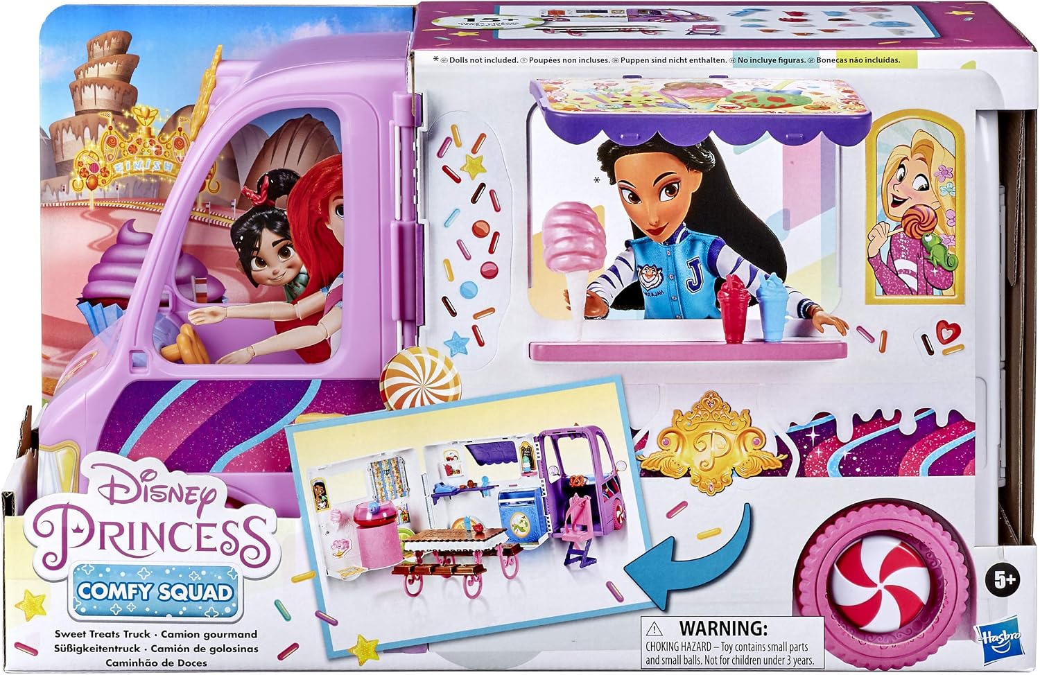 Disney Princess Comfy Squad Sweet Treats Truck, Playset with 16 Accessories, Pretend Ice Cream Shop, Toy for Girls 5 Years Old and Up - Image 3