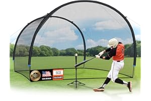 ORIENGEAR Baseball Batting Cage 13/20/30ft for Backyard, Baseball Training Equipment Netting Cages, Golf Softball Baseball Nets for Batting with Frame and Net, Hitting and Pitching Practice