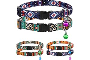 MUROM Cat Collar Breakaway 2PCS Adjustable Pattern Tribal Aztec Southwest Safety Pet Collars for Cats Kitten (Aztec + Tribal)