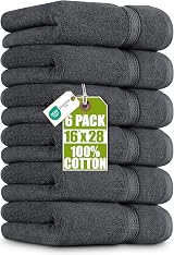 Utopia Towels Premium Hand Towels 6 Pack 41x71 cm 600 GSM Grey